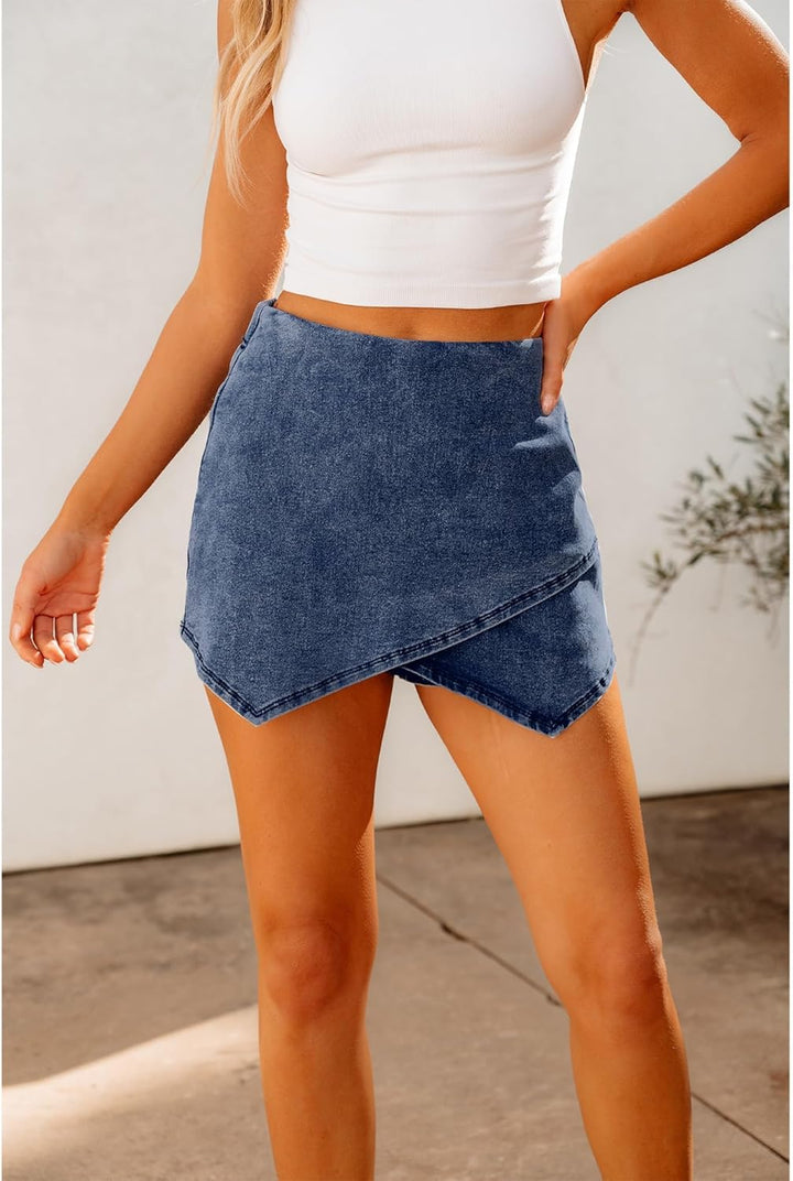 The Denim Wrap Skort