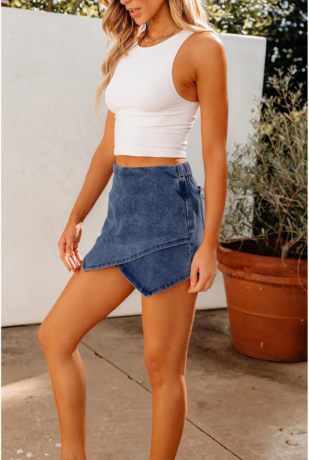 The Denim Wrap Skort