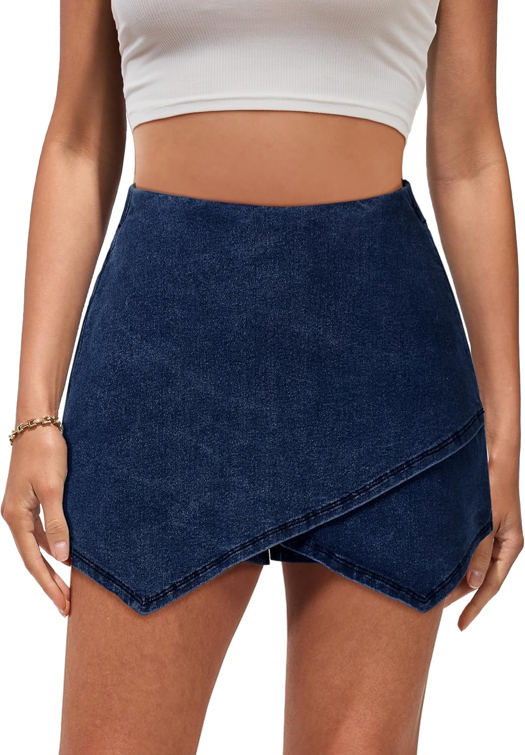 The Denim Wrap Skort