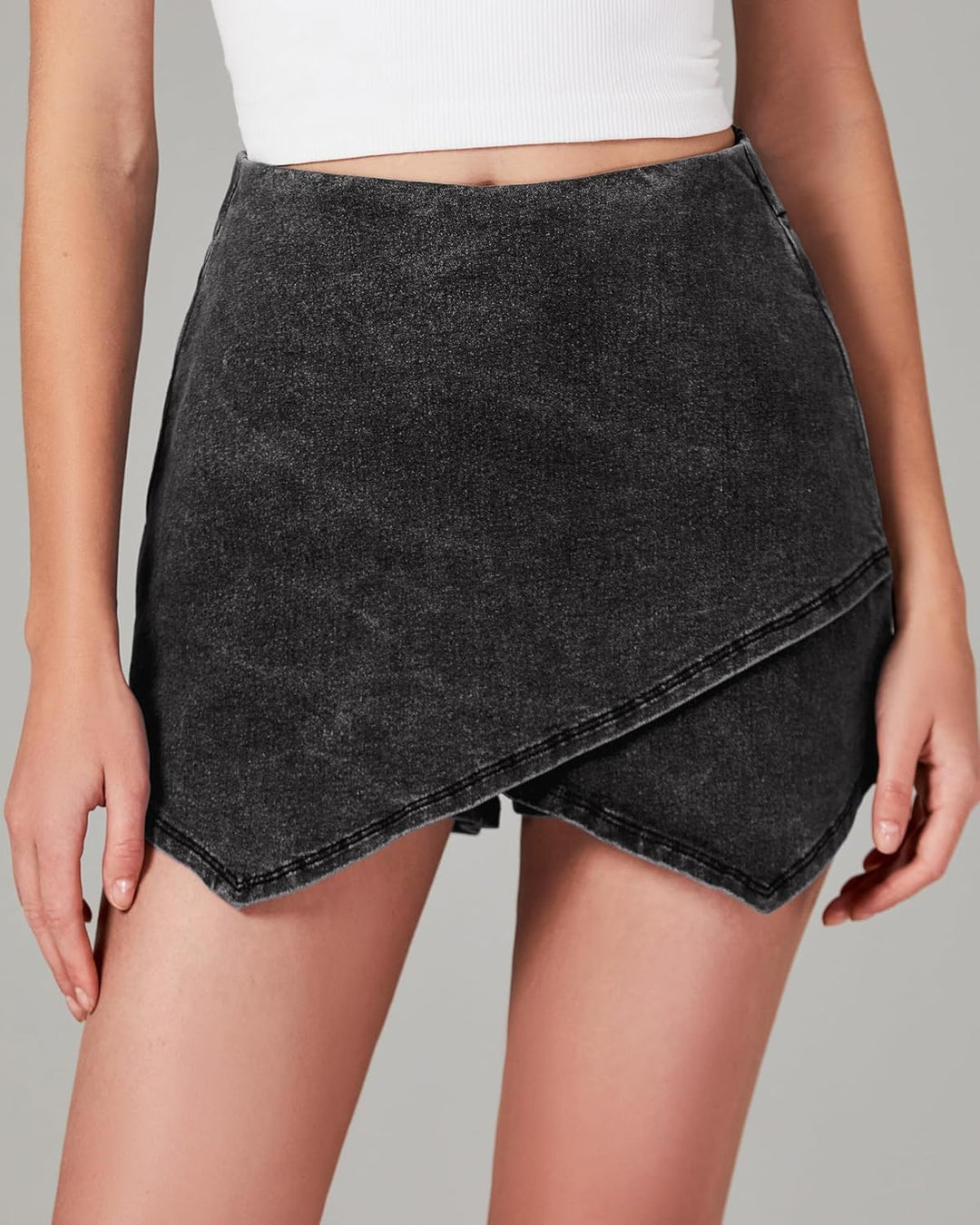 The Denim Wrap Skort