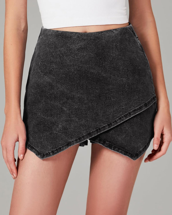 The Denim Wrap Skort