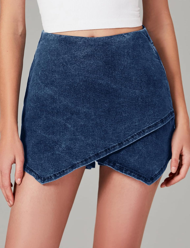 The Denim Wrap Skort