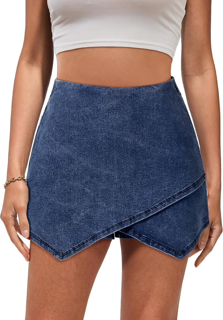 The Denim Wrap Skort