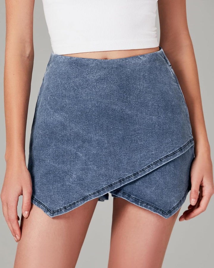 The Denim Wrap Skort