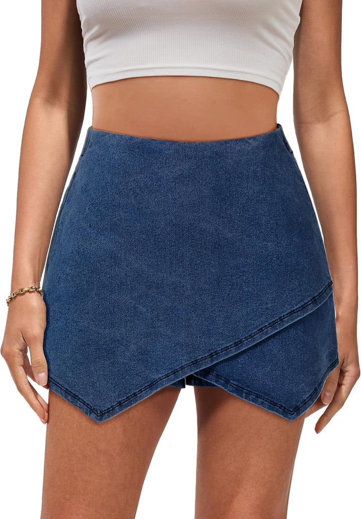 The Denim Wrap Skort