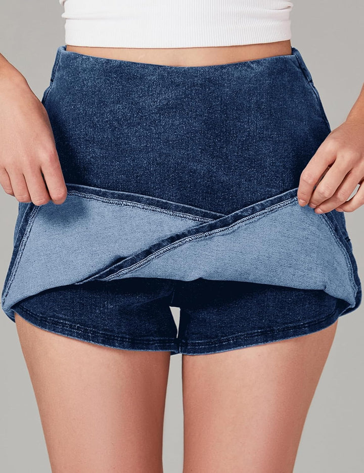 The Denim Wrap Skort