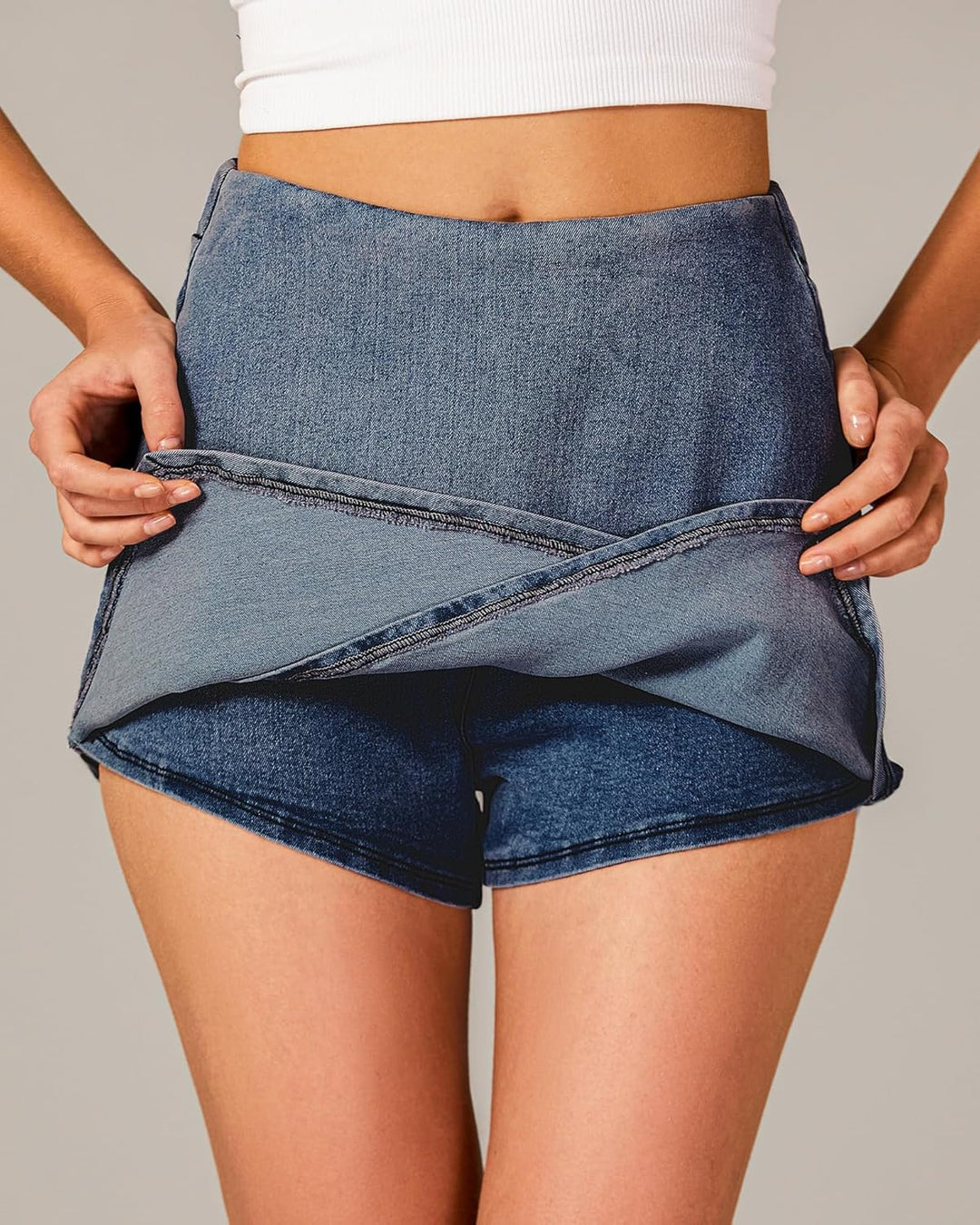The Denim Wrap Skort