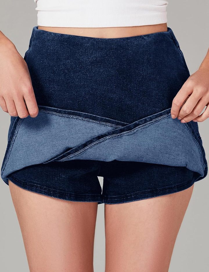 The Denim Wrap Skort
