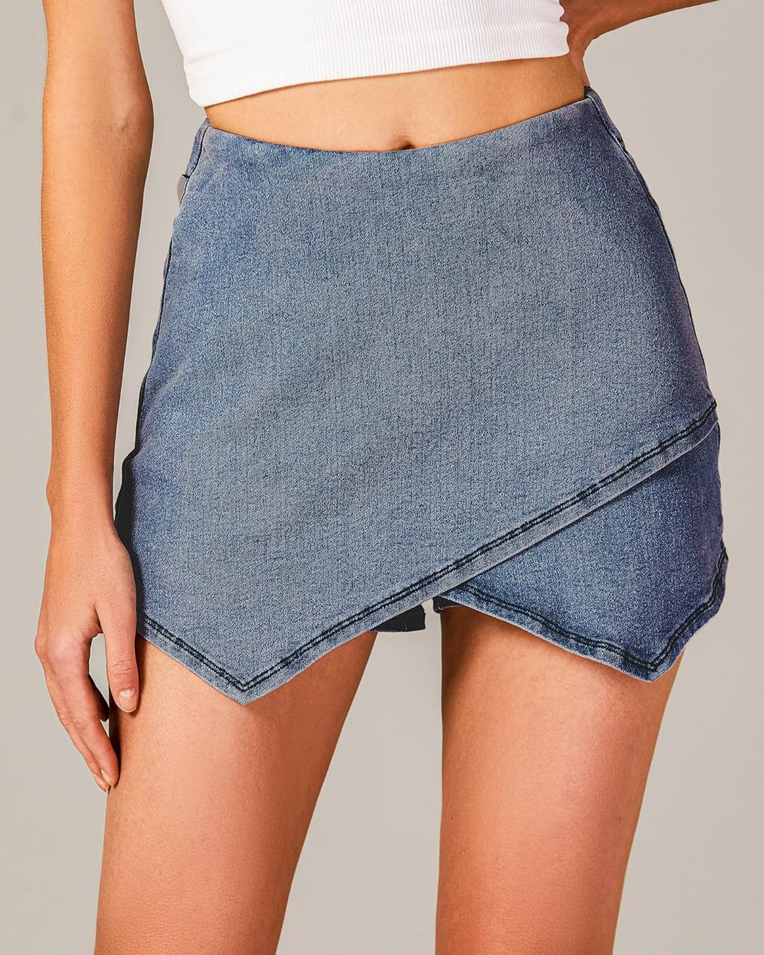 The Denim Wrap Skort