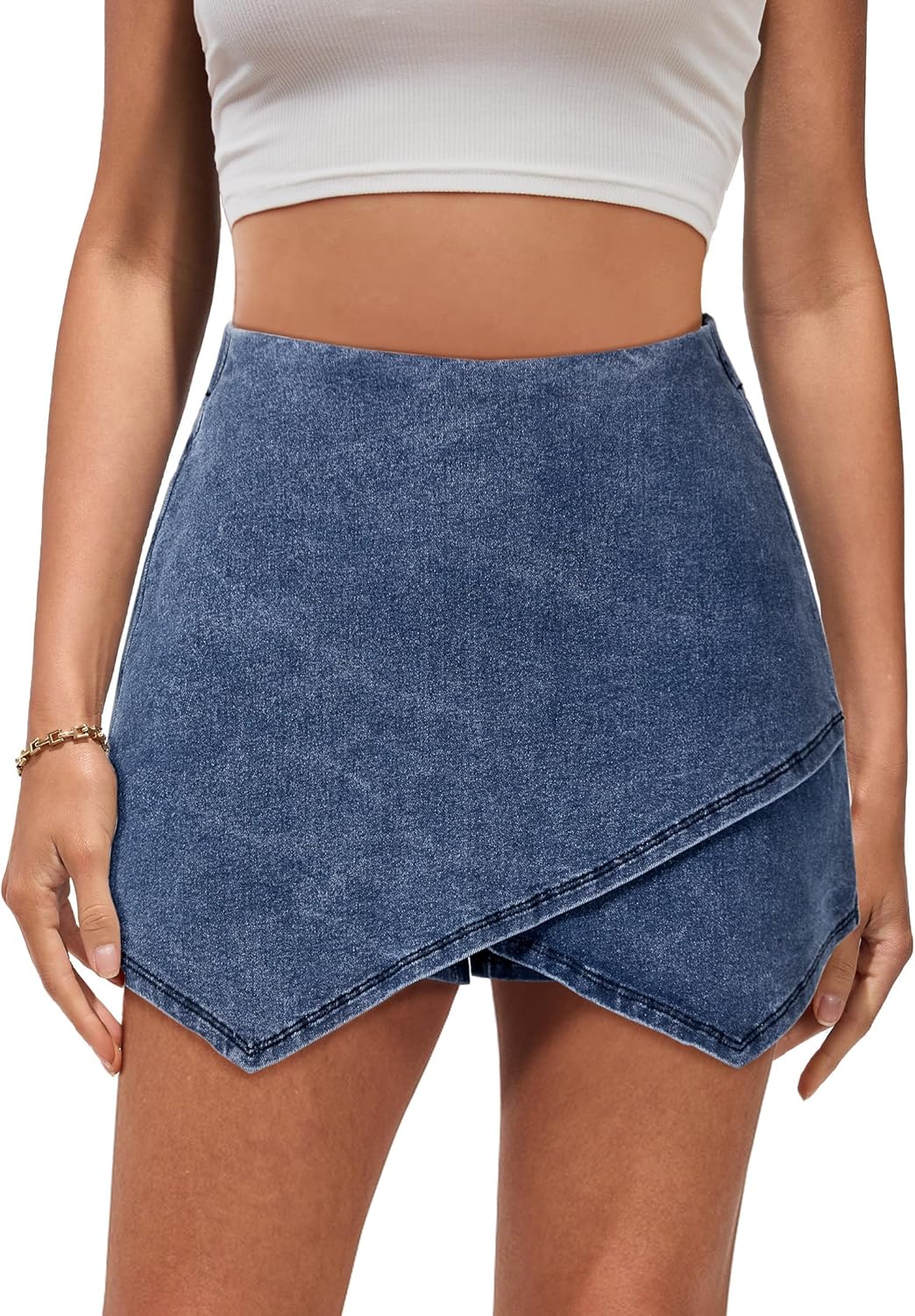 The Denim Wrap Skort