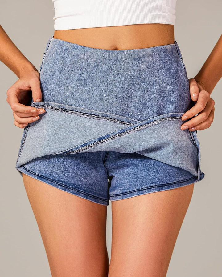 The Denim Wrap Skort