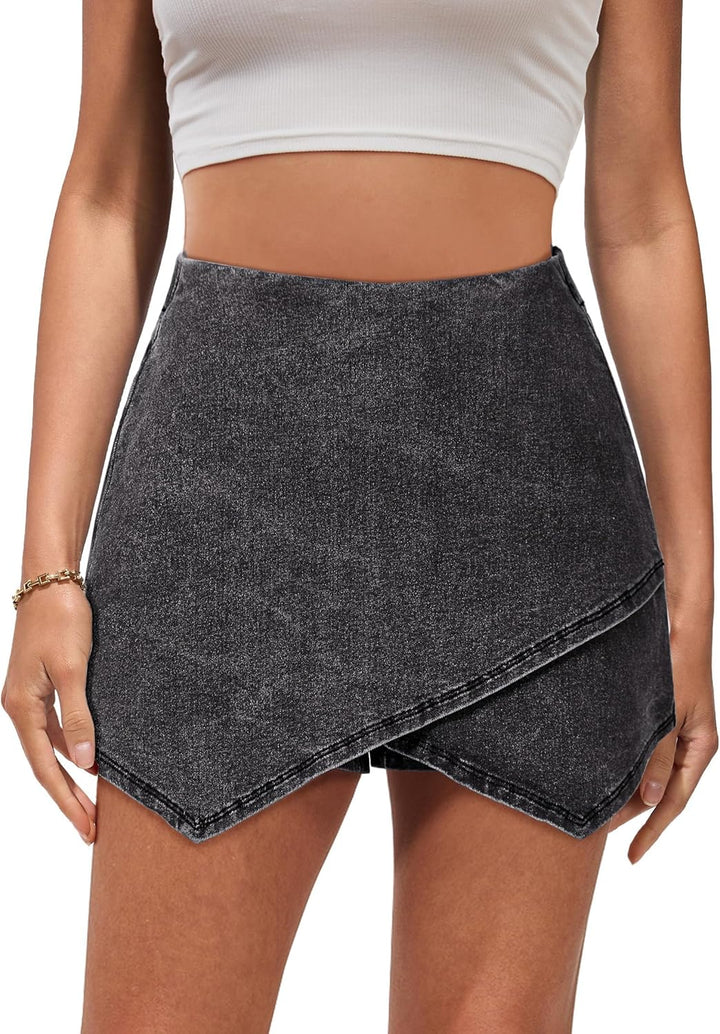 The Denim Wrap Skort