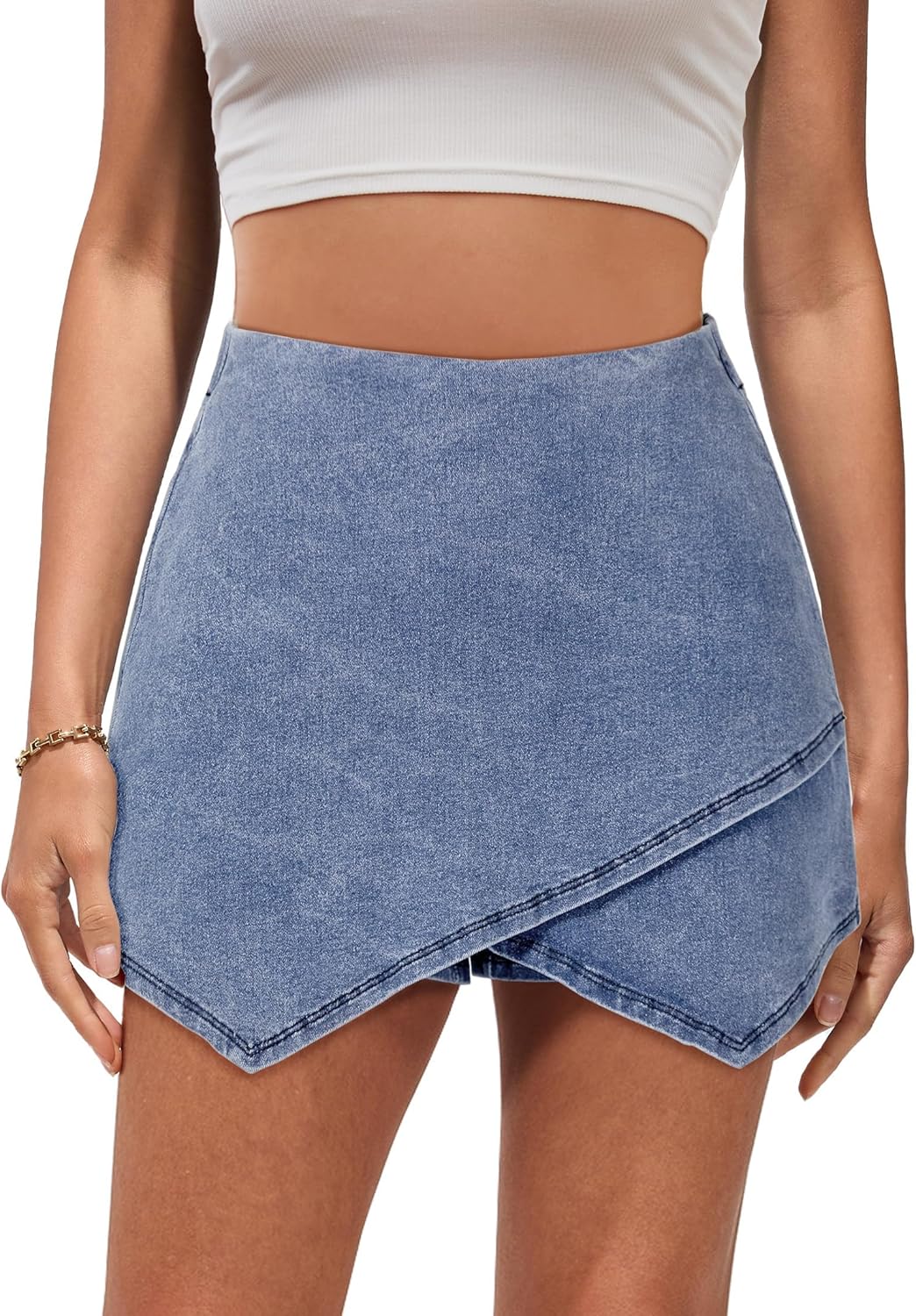 The Denim Wrap Skort