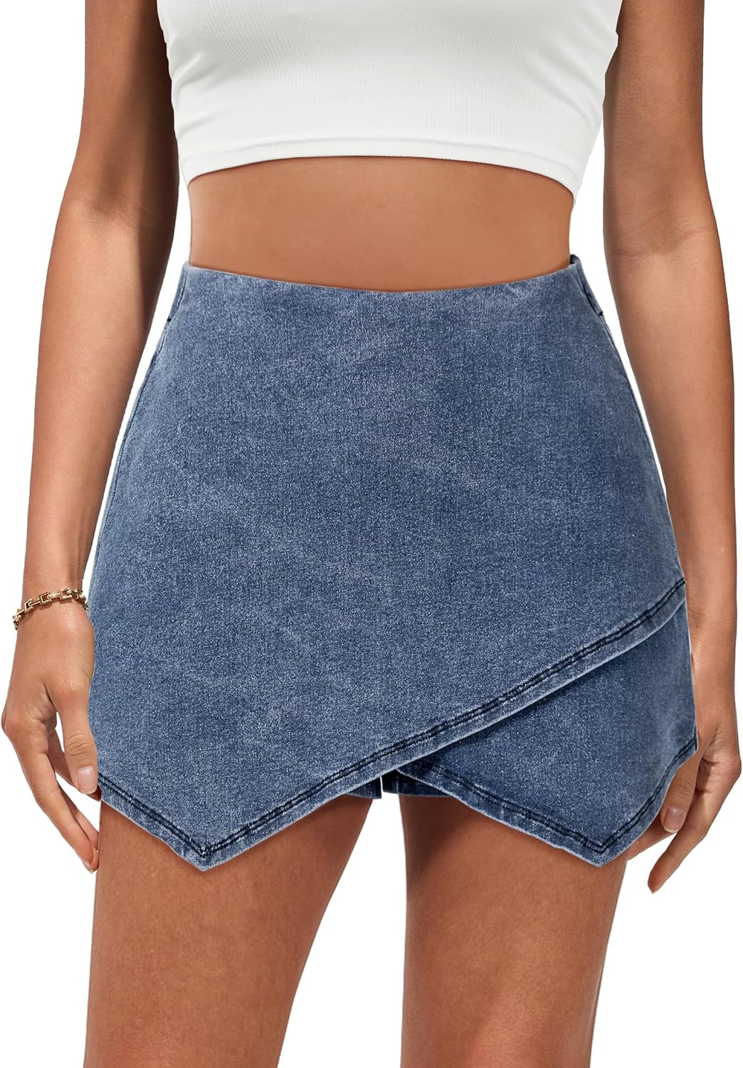 The Denim Wrap Skort