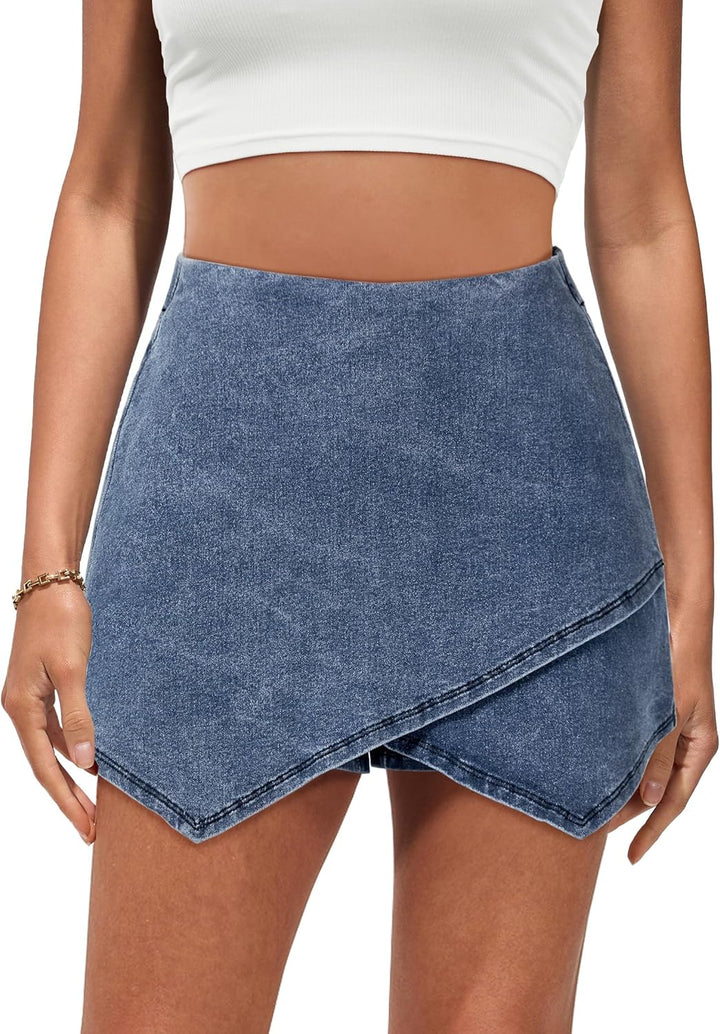 The Denim Wrap Skort