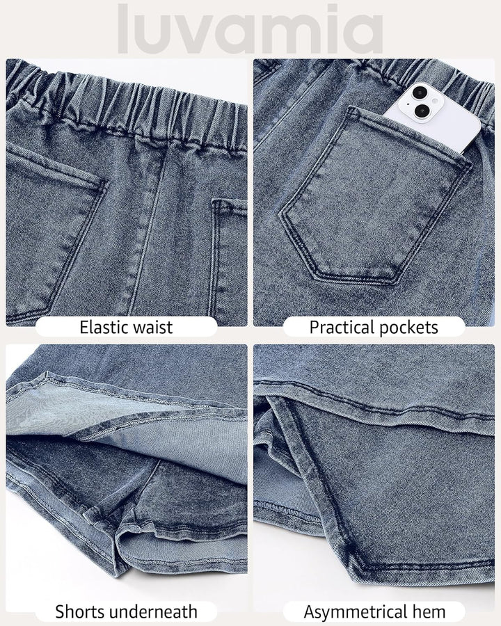 The Denim Wrap Skort