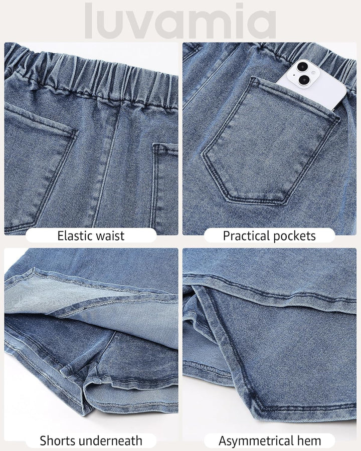 The Denim Wrap Skort