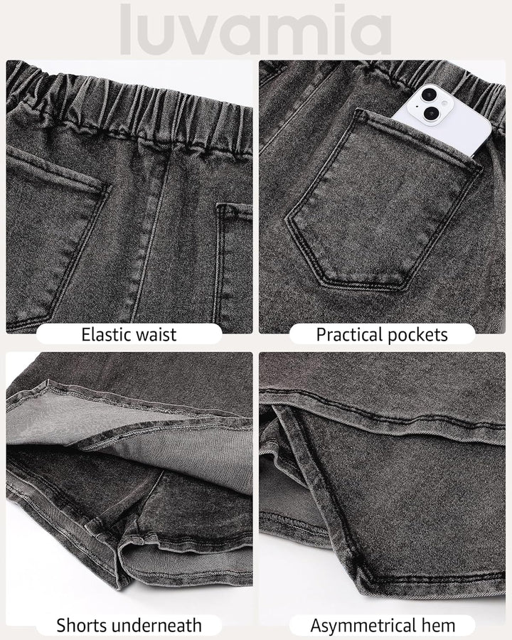 The Denim Wrap Skort