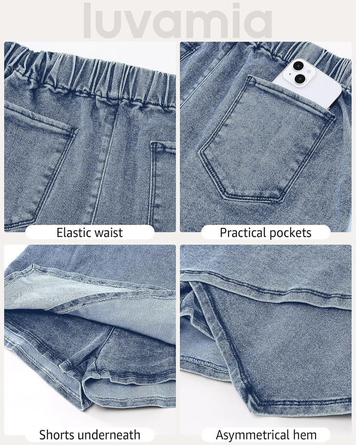 The Denim Wrap Skort