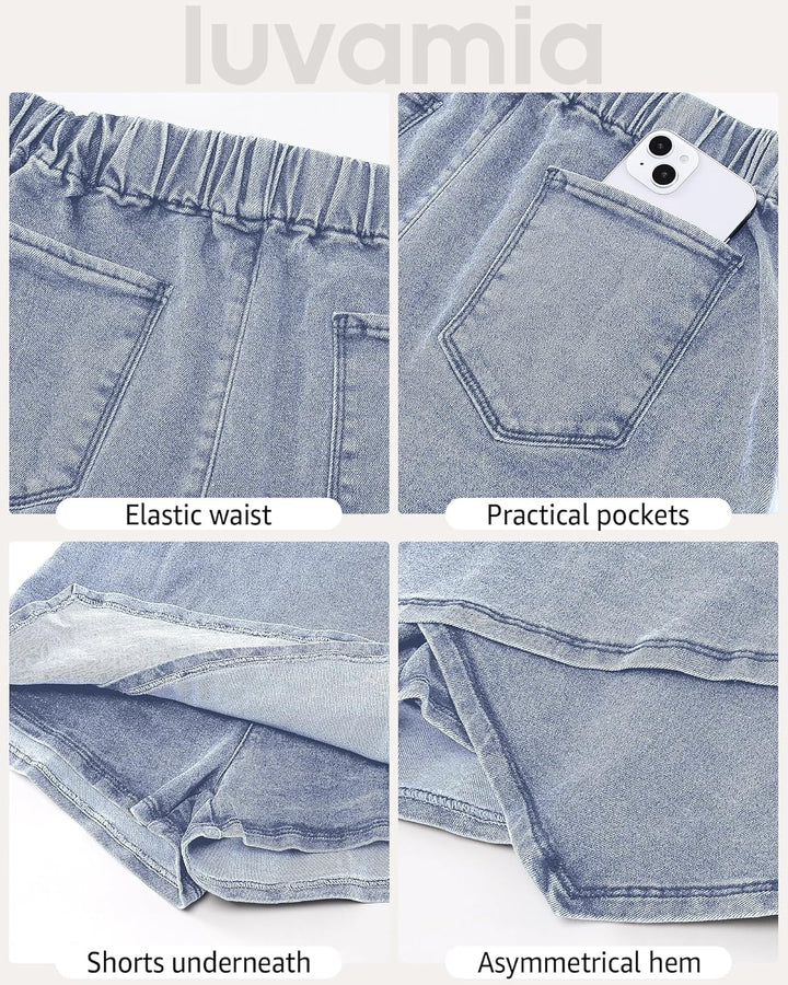 The Denim Wrap Skort