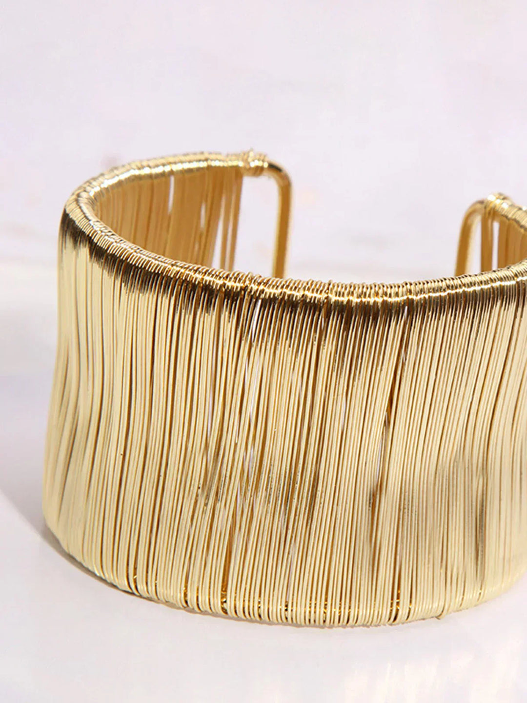 Leina Gold Ribbed Wire Cuff Bracelet