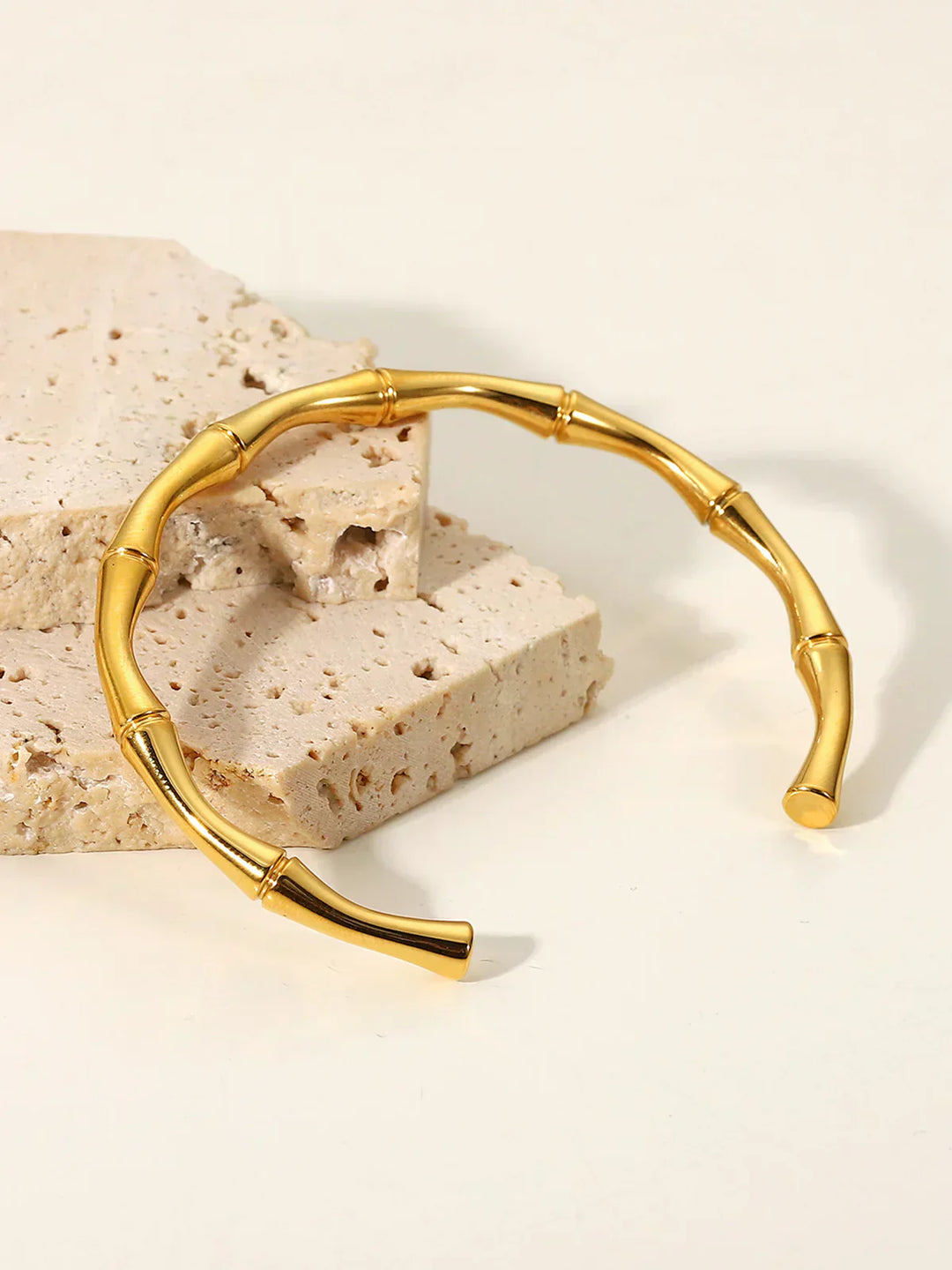 Lexy Golden Open Bamboo Bracelet