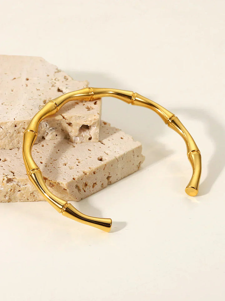 Lexy Golden Open Bamboo Bracelet
