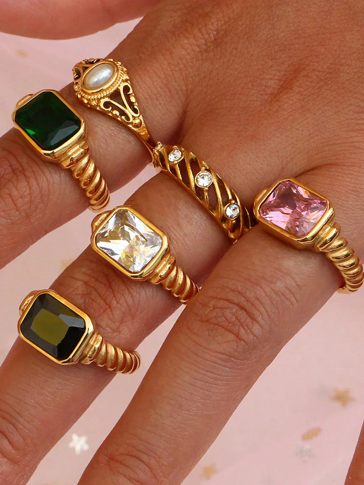 Naya Spiral Gemstone Ring