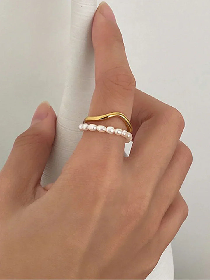 Kara Double Layer Pearl Ring