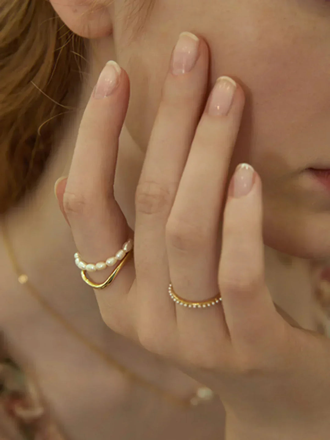 Kara Double Layer Pearl Ring