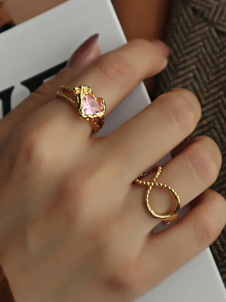 Melody Heart Rhinestone Ring