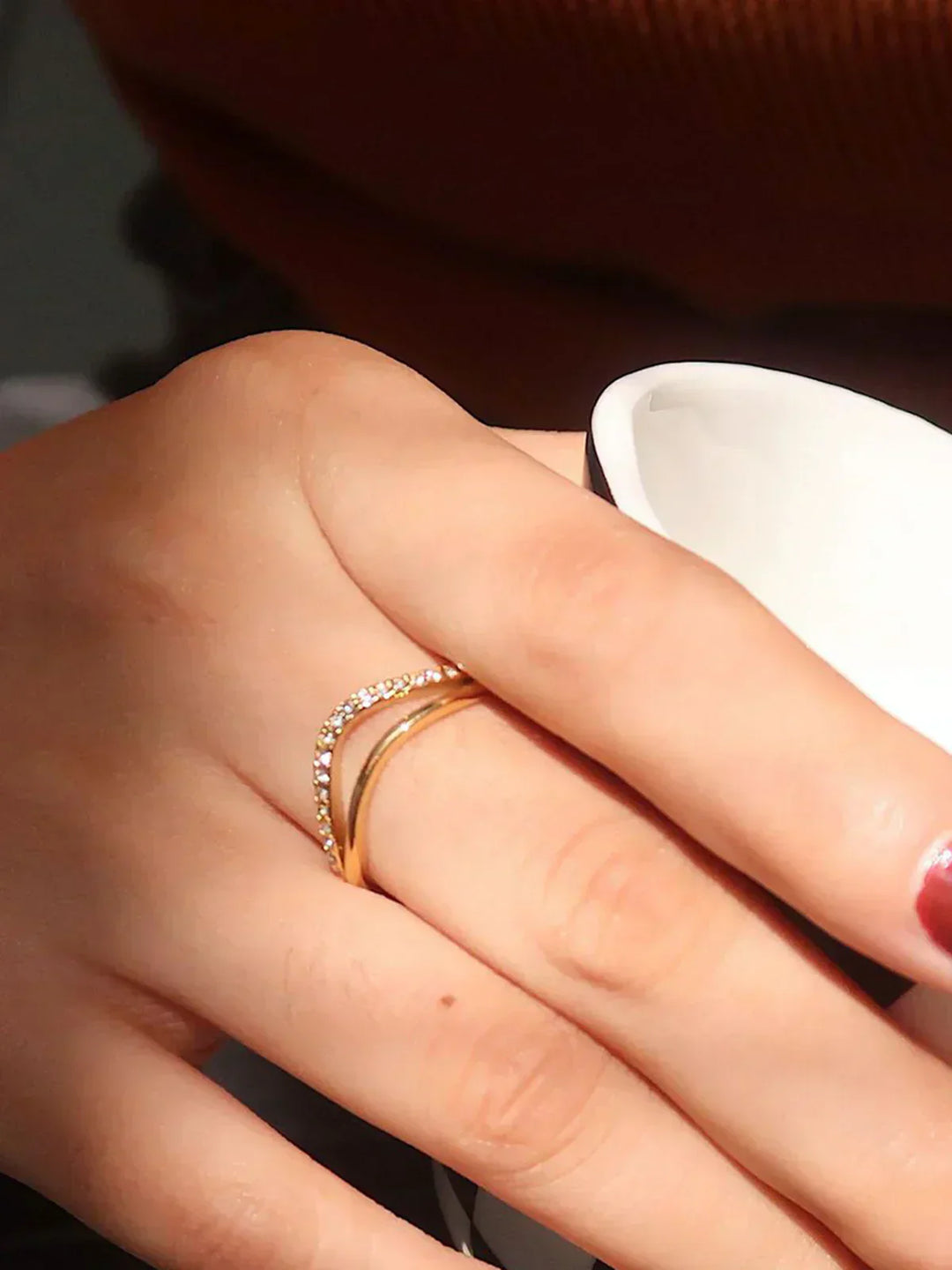 High Tide Golden Diamond Wave Ring