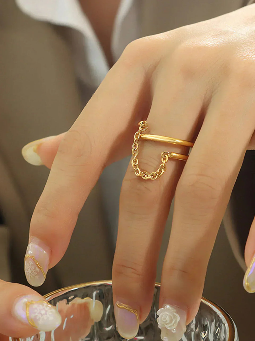 Mi Amor Double Layered Chain Ring