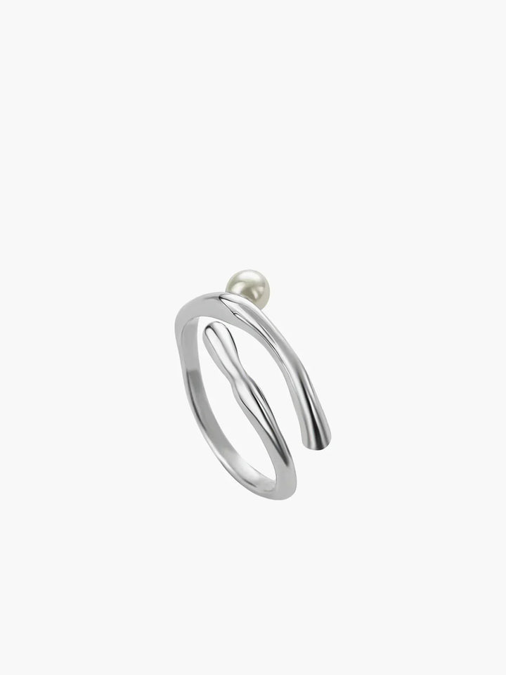Reilly Faux Pearl Open Hoop Ring