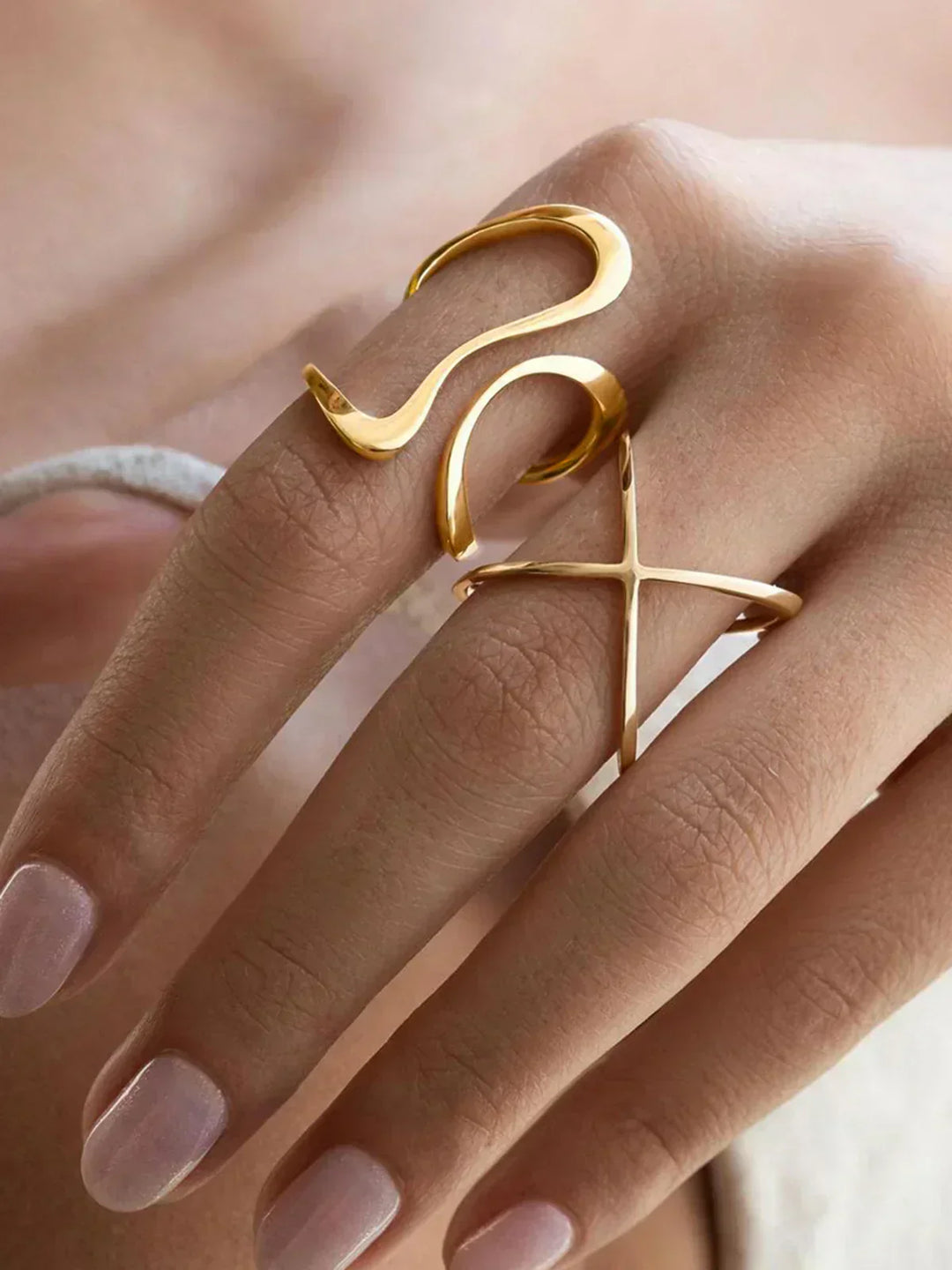 Roma Irregular Golden Whirl Open Ring
