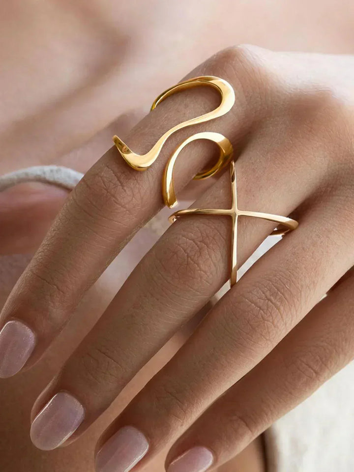 Roma Irregular Golden Whirl Open Ring