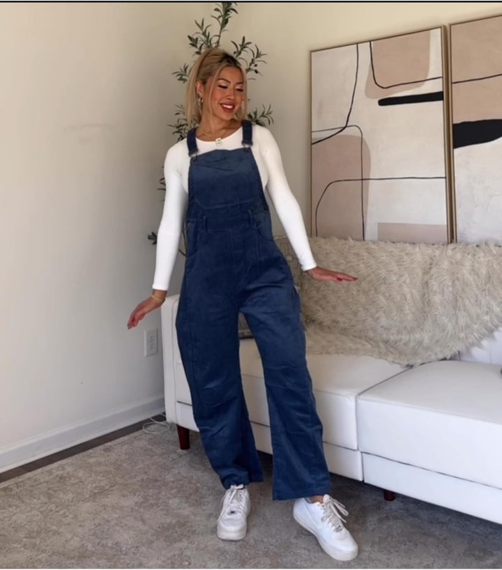 Camille Velours Overalls