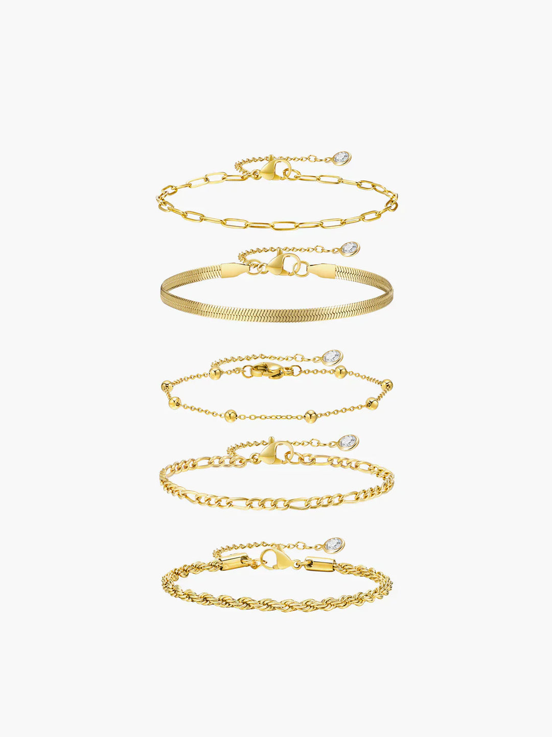 Moana Geometric Chain Bracelet (5 Pcs)