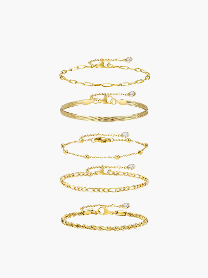 Moana Geometric Chain Bracelet (5 Pcs)