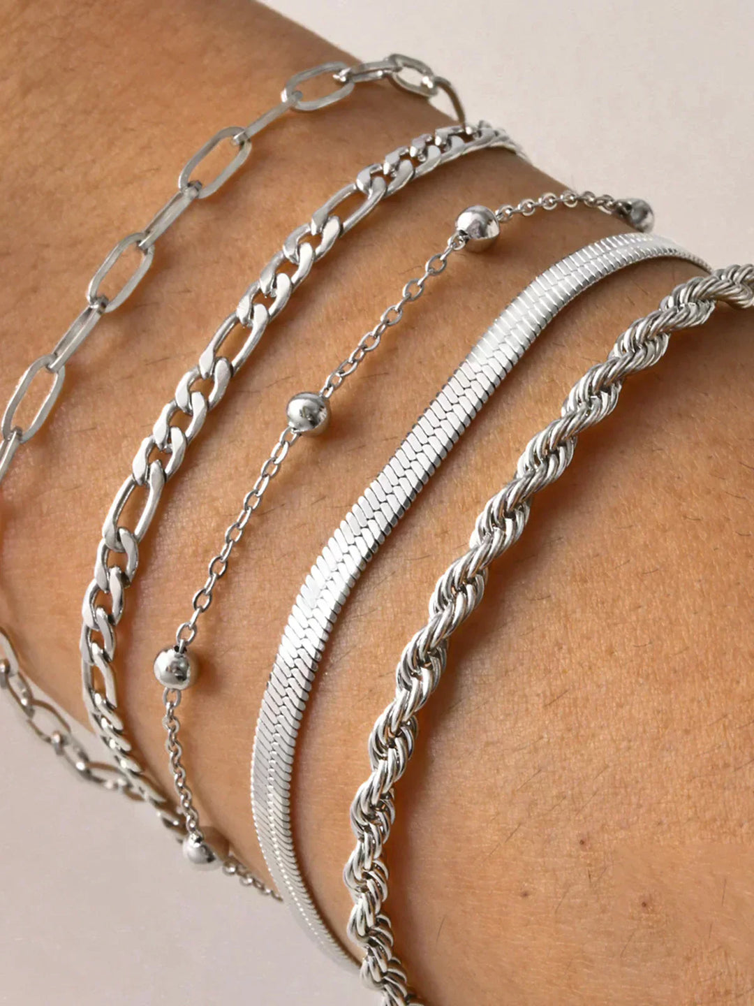 Moana Geometric Chain Bracelet (5 Pcs)