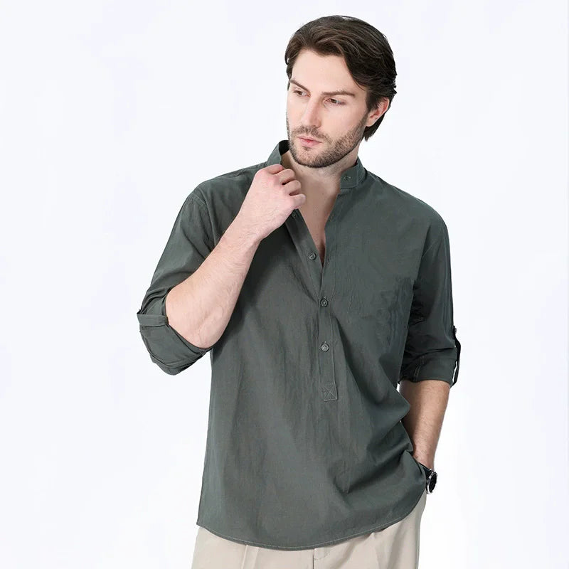 LUKE – Men’s Breathable Long Sleeve Shirt Business Casual