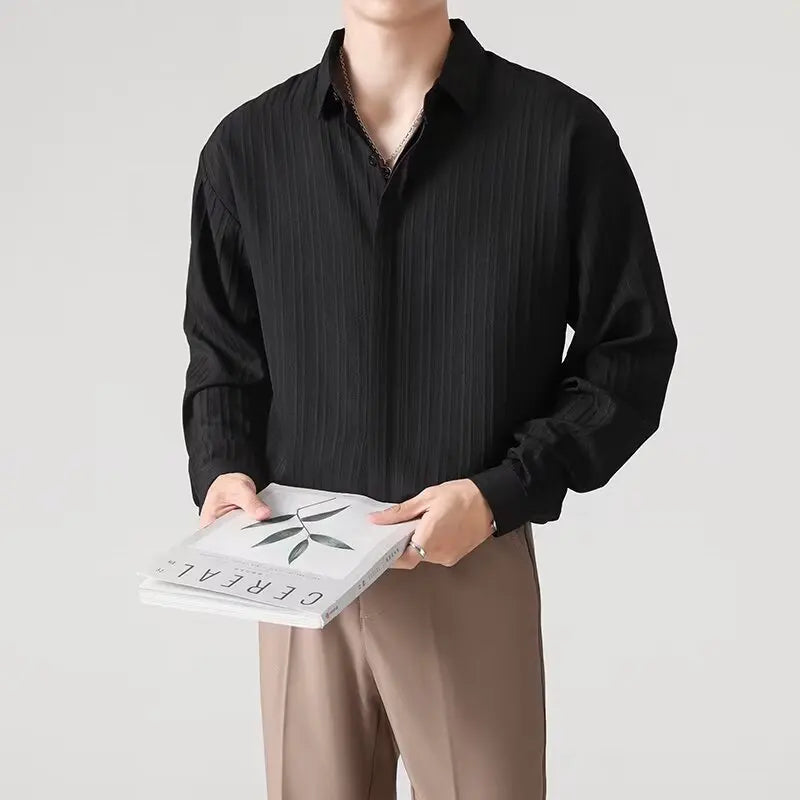 CORBIN - Long Sleeve Pleated Shirt