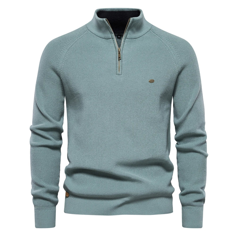 DYLAN - Quarter-Zip Quilted Ribbed Knit Sweater
